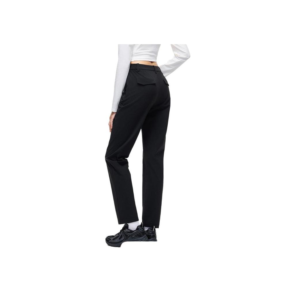 Anta Champion All-Weather Series Comfortable Casual Simple Fleece Sports Long Pants Women Bottoms Basic-Black 162510507-2