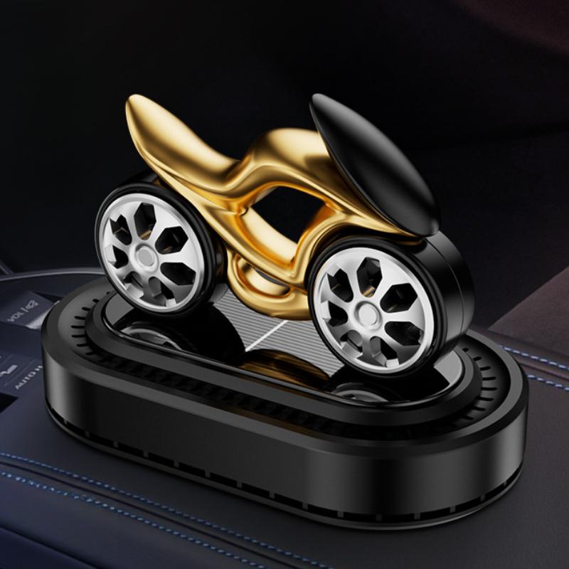 

Mounted Solar Powered Motorcycle Ornament Car Table Gadgets Wheel Rotating Fidgeting Roller Spinning Top Tip Gyro Metal Kids Set
