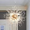 Modern Gold Chandelier 9 Light Fireworks Sputnik Ceiling Light Crystal Dandelion Pendant Light for Bedroom, Living Room, Dining Room, Kitchen, Hallwa