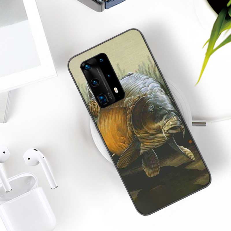 Carp Fishing Fish Soft Clear Phone Case For Huawei P30 Lite P10 P20 P40 P50 Pro Mate 40 Pro 30 20 10 Lite Cover Silicone