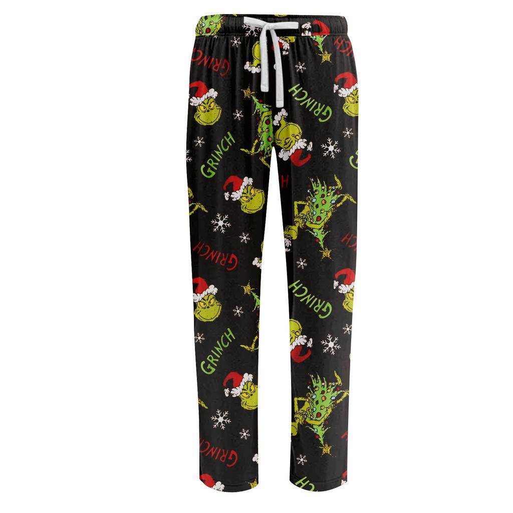 Anime Pajama Pants Sleepwear Casual Drawstring Elastic Waist Pants Comfy Straight Yoga Loose Trousers