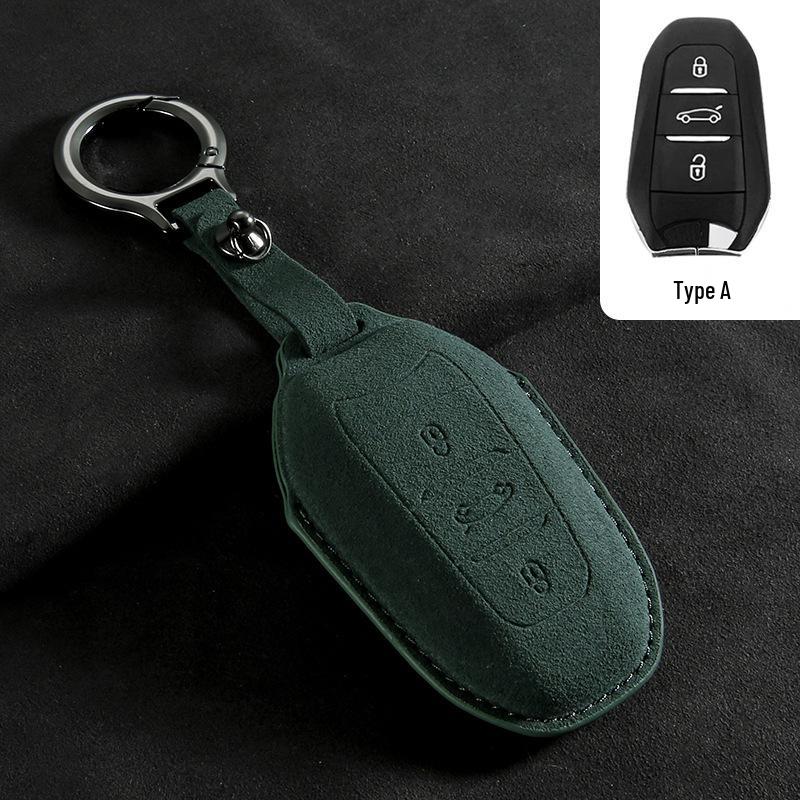 Wildleder Schlüsselhülle für Peugeot 408/508L PHEV/2008/4008 (Modelle 2022/23)