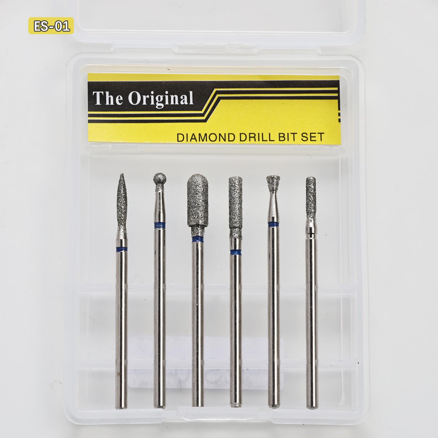 

6-Piece Russian-Style Nail Art Diamond Grinding Head Set for Cuticle Removal