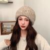 Korean Large Head Circumference Woolen Hat Winter Warm Hat Women's Bow Sweet Ear Protection Cold Pullover Knitted Hat