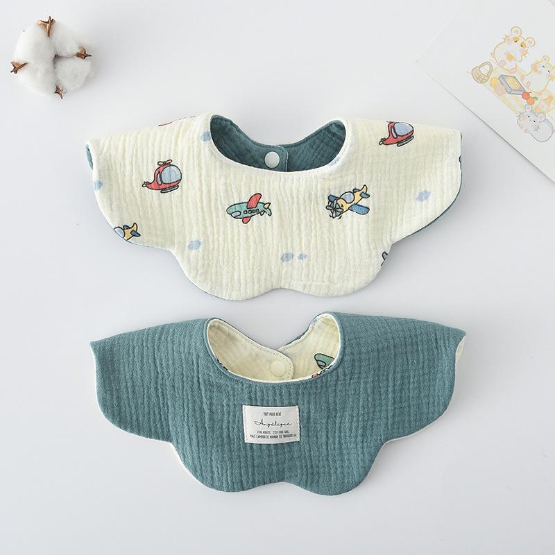 Корейский стиль 360° Цветочный детский слюнявчик, 100% хлопок, впитывающий и дышащий.