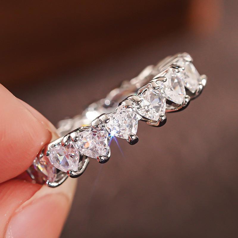 

European and American New Classic Inlaid Ring, Women s Simple Commuting Style, Versatile Love Horse Eye Geometric Zircon 6