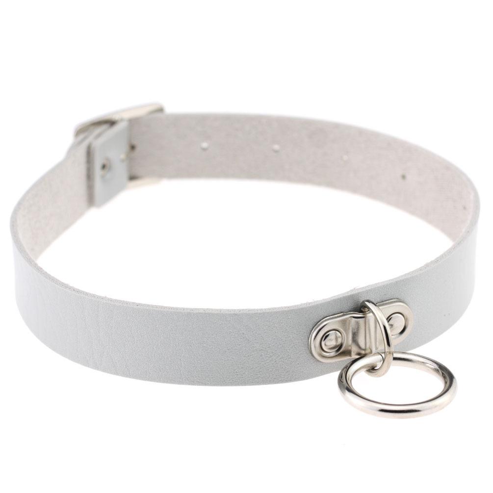 Japanese Korean Harajuku Punk Rivet Heart Lock Leather Choker & Bracelet