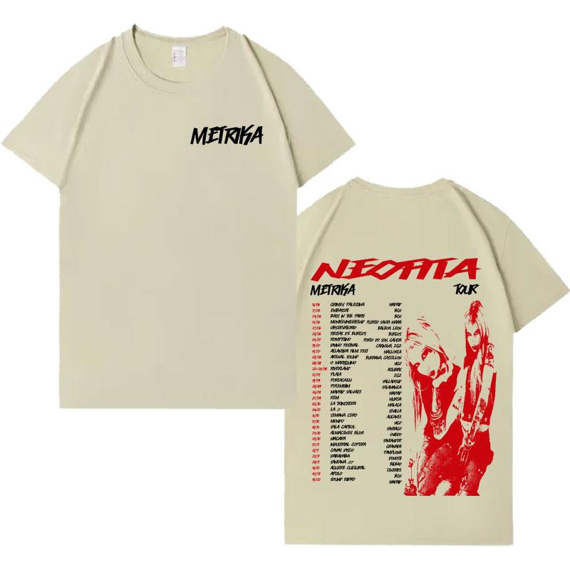 Rapper Metrika Fashion Album Graphic Tees Mens Women Oversized Cotton Tshirts Hip Hop High Quality Casual Short Sleeve Tshirt