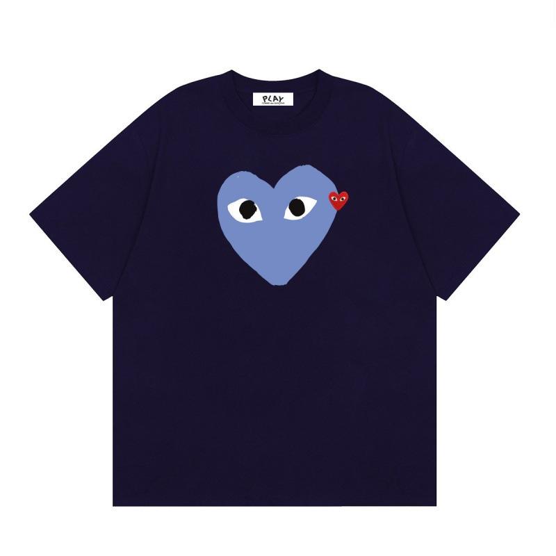 Japanese trendy brand heart-print short-sleeve T-shirt, unisex loose couple's summer casual daily versatile top