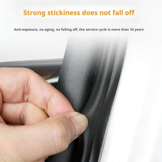 1 Roll Car Door Sealing Strip Noise Reduction Windproof Water-Resistant Self Adhesive Strong Stickiness Easy To Install Auto Door Rubber Seal Strip