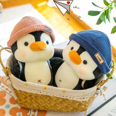 Wearing Hat Penguin Backpack Little Penguin Doll Comfort Sleep Companion Stuffed Animals Throw Pillow Plushie Stuffed Toys