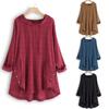 Women Top Loose Checked Long Sleeves Pullover Drawstring Dress Up Hooded A-line Plus Size Fall Shirt Female Clothes