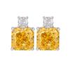 Herbst- und Winterschmuck Hochkarbon-Diamant Eisblumen-Schliff Kupfer gefasst Prinzessquadrat Gelbdiamanten-Set 12 * 12-10 * 10