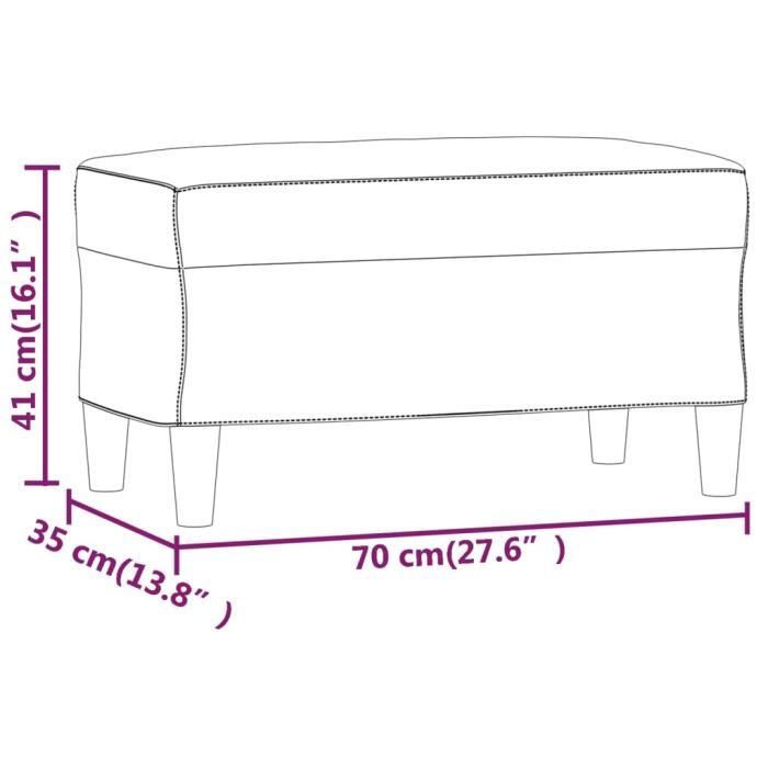 349373 vidaXL Bench Bordeaux 70x35x41 Cm Fabric