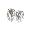 Irregular Metal Flower Earrings Vintage Exaggerated Earrings Pearl Tassel Earrings  Women