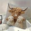 Cute Animal Short Plush Pillow Cover Knitted Print Decorative Cushion Cover For Bed Sofa Car Office Lumbar Support Pillow Cover