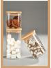 Borosilicate Glass Storage Jar with Bamboo Lid - Cylindrical Transparent Container for Tea or Food