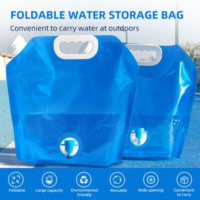 Wasserspeicherbeutel Faltbeutel 2 Stück 10L Großes Fassungsvermögen mit Lebensmittelqualität Tragbar Auslaufsicher für Camping Wandern Outdoor