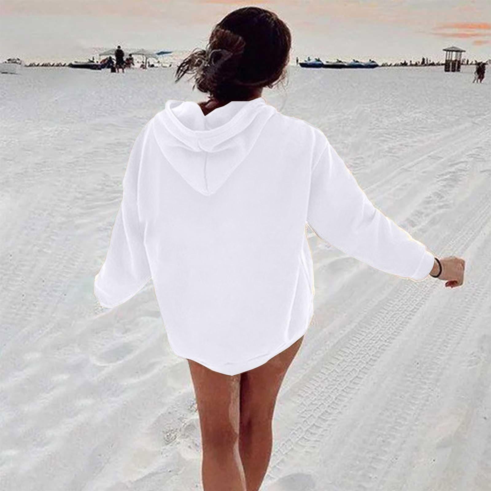 

Женская толстовка с длинными рукавами, свободная, с заниженными плечами, с капюшоном, из плюша XL белый