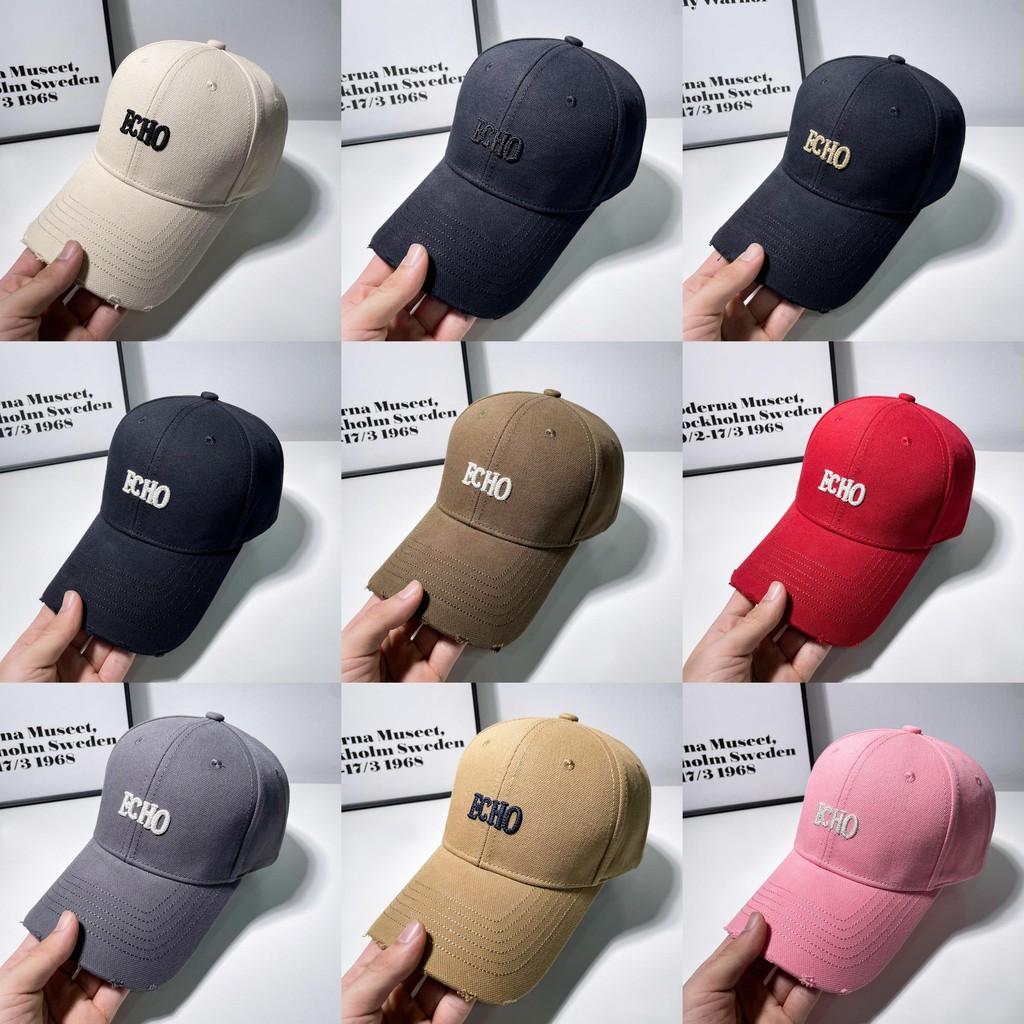 Echo Embroidery Letter Baseball Cap Adjustable Breathable Sun Hat Protection