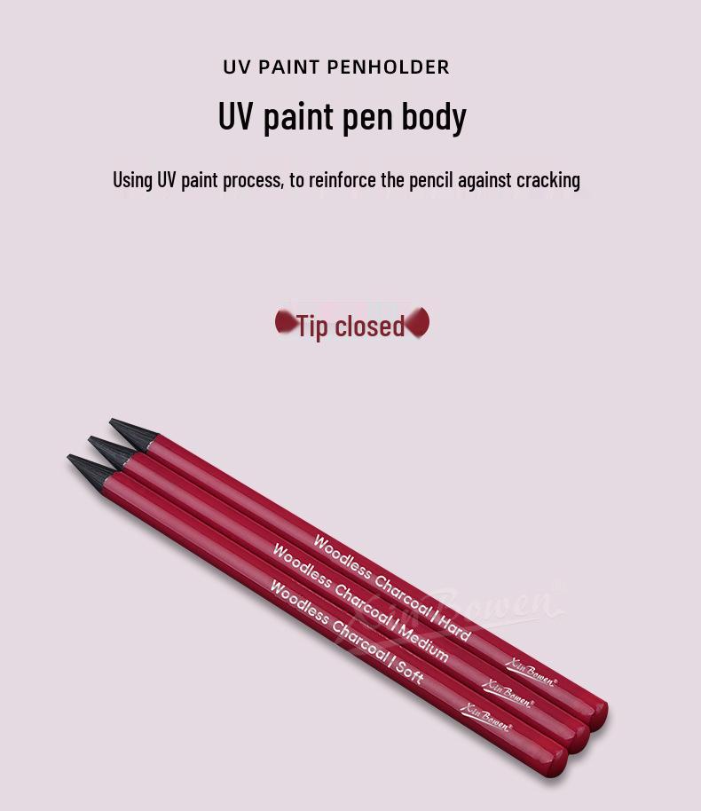 Graphite Charcoal Pencil Set - 6 Pieces: Hard, Medium & Soft for Art, Students & Sketching