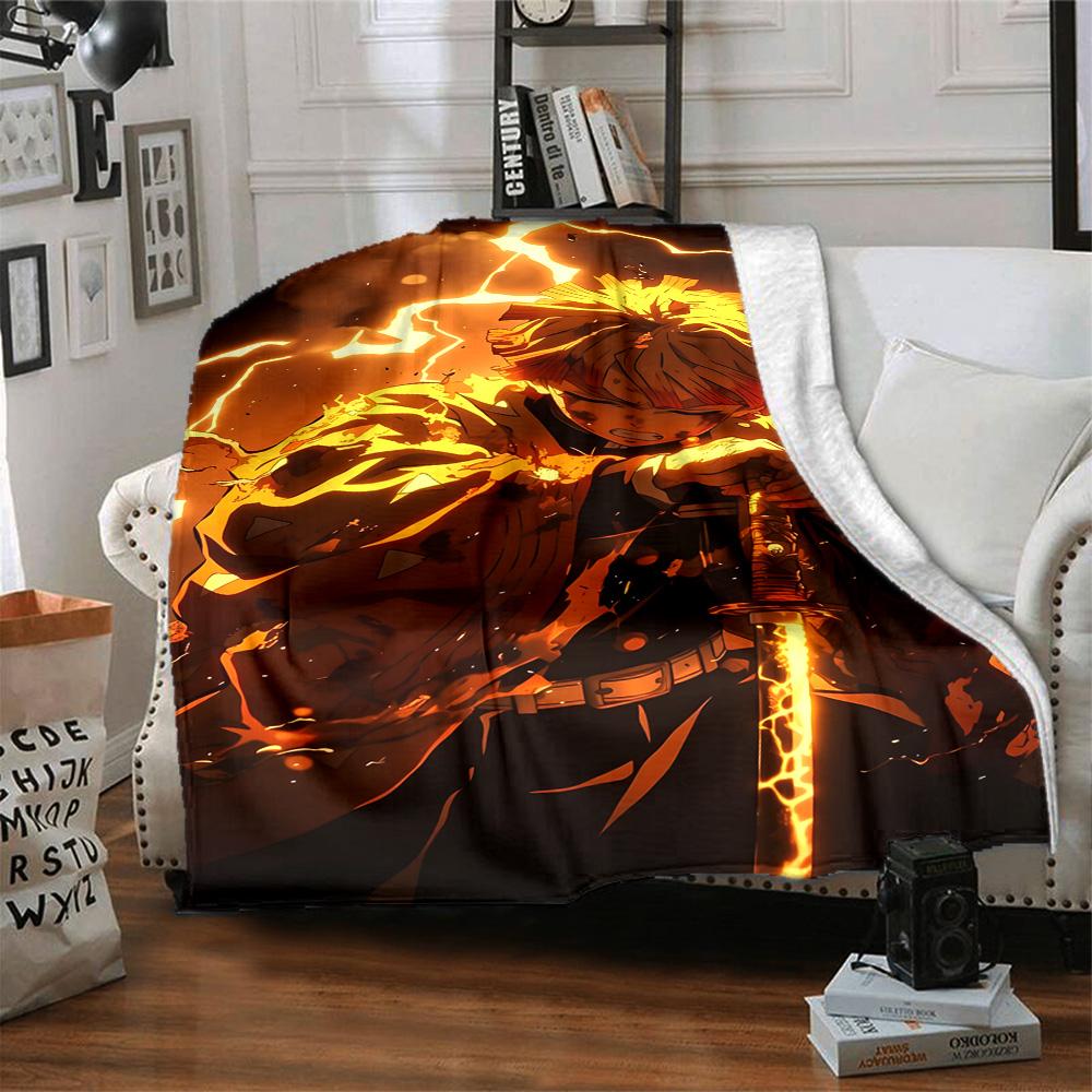1pc Agatsuma Zenitsu Blanket, Gift, for Men and Women, Soft Blanket, Good for Sofa Bed Couch Travel, Lightweight Flannel Blanket