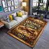 Vintage Whiskey and Cigars Rug with Barrel and Cigar Graphics 1911 Suitable for Use As an Anti-slip for Living Room Bedroom Sofas