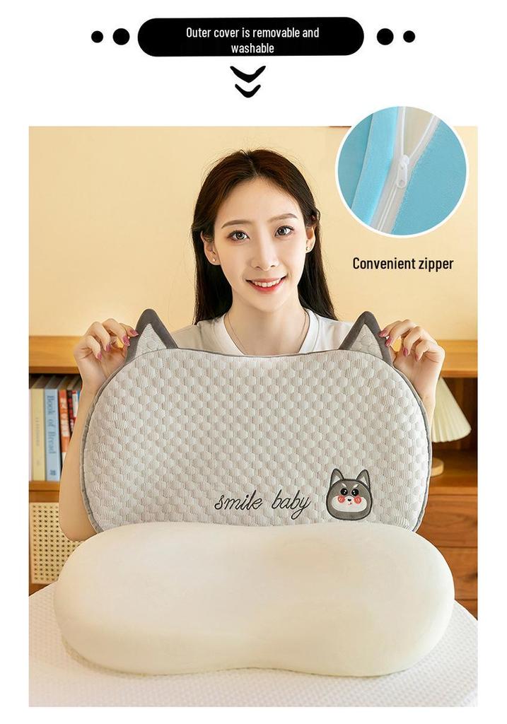 Cartoon Cat Ice Bean Memory Foam Cooling Neck & Back Support Pillow