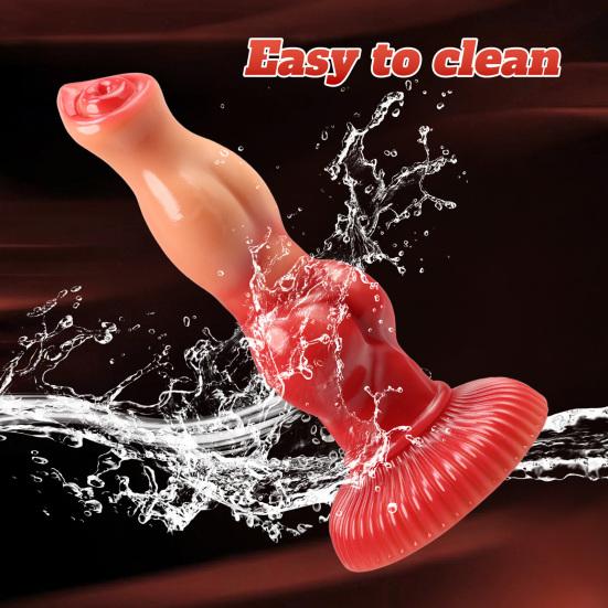 Realistic Dog Dildo for Women, Soft Silicone Fake Phallus with Unique Texture, Waterproof Manual Adult Toy for Solo
