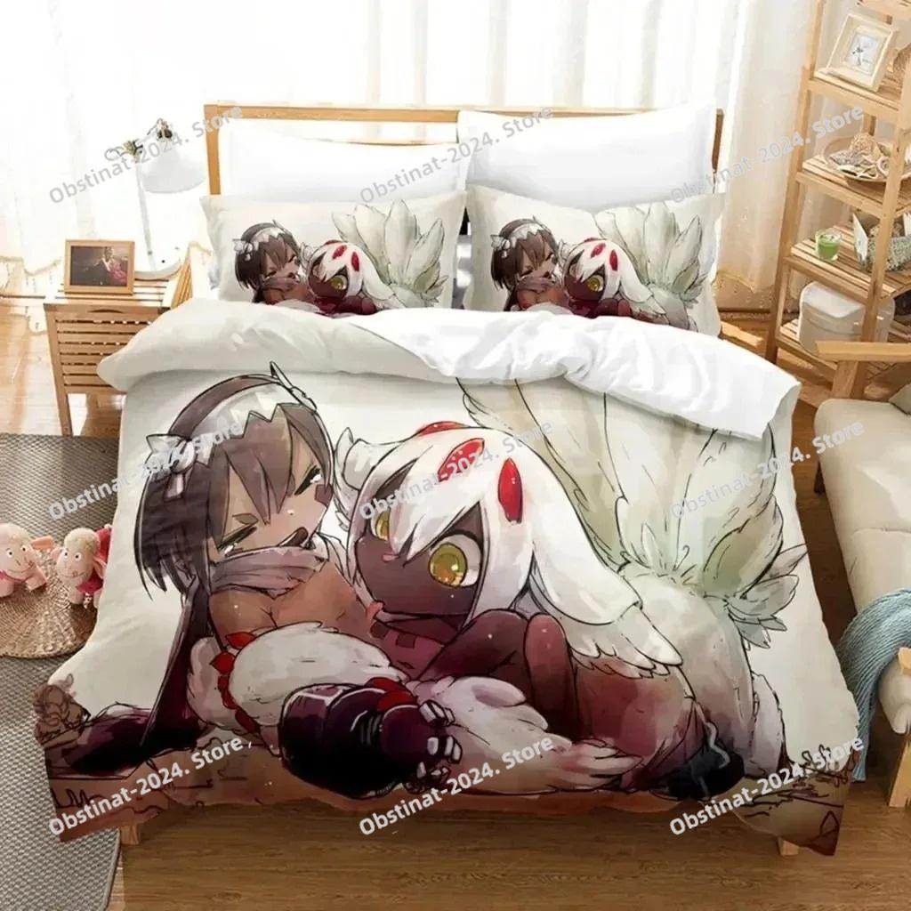 Módní potisk Anime Made in Abyss Povlečení Chlapci Dívky Jednolůžko Královská velikost Povlak na přikrývku Povlak na polštář Postel Děti Dospělí Domácí textil