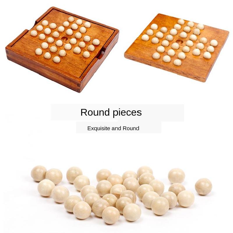 Board Wooden Solitaire Cognitive Chess Educational Intellectual Strategy Games