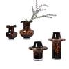 Glass Vase Leopard Print Crystal Bottle Flower Arrangement Hydroponics Terrarium Irregular Spots Flower Vase Home Decoration