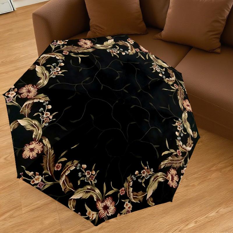 1PC Floral Pattern Umbrella-8-Rib Reinforced, Automatic Open, Lightweight & Durable, Cute Fashion Accessory for Outdoor, Beach, or Casual Use, Beach U