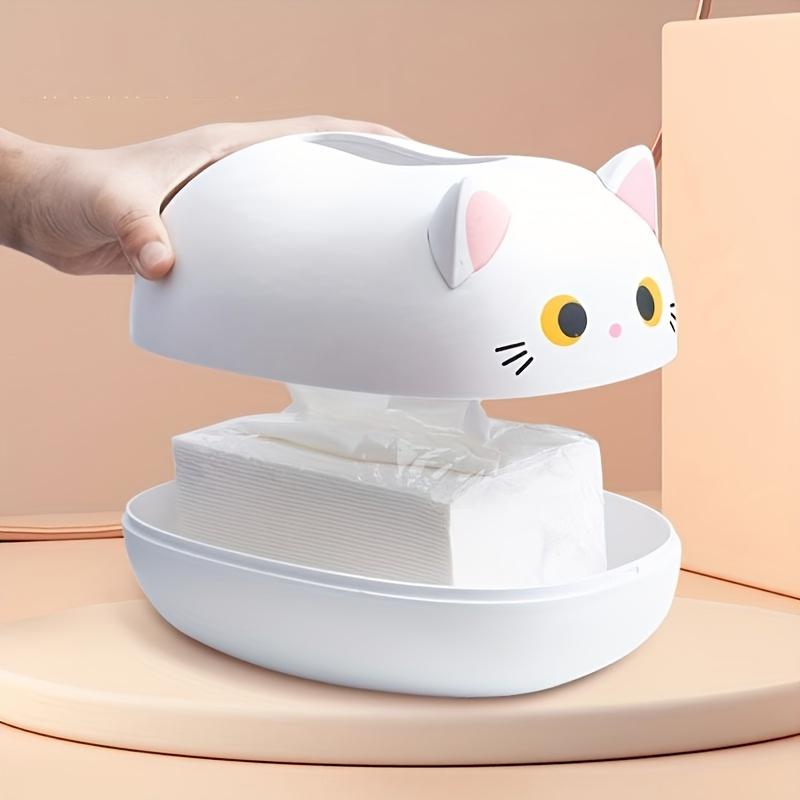 A cute cat tissue box, cartoon tissue box lid, cute black and white cat tissue box, household tissue container.
