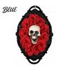 Gothic Rose Skull Sculpture Decor Wall Vintage Decoration Ornament Halloween Red Frame Horror Spider Web Art for Holiday Party