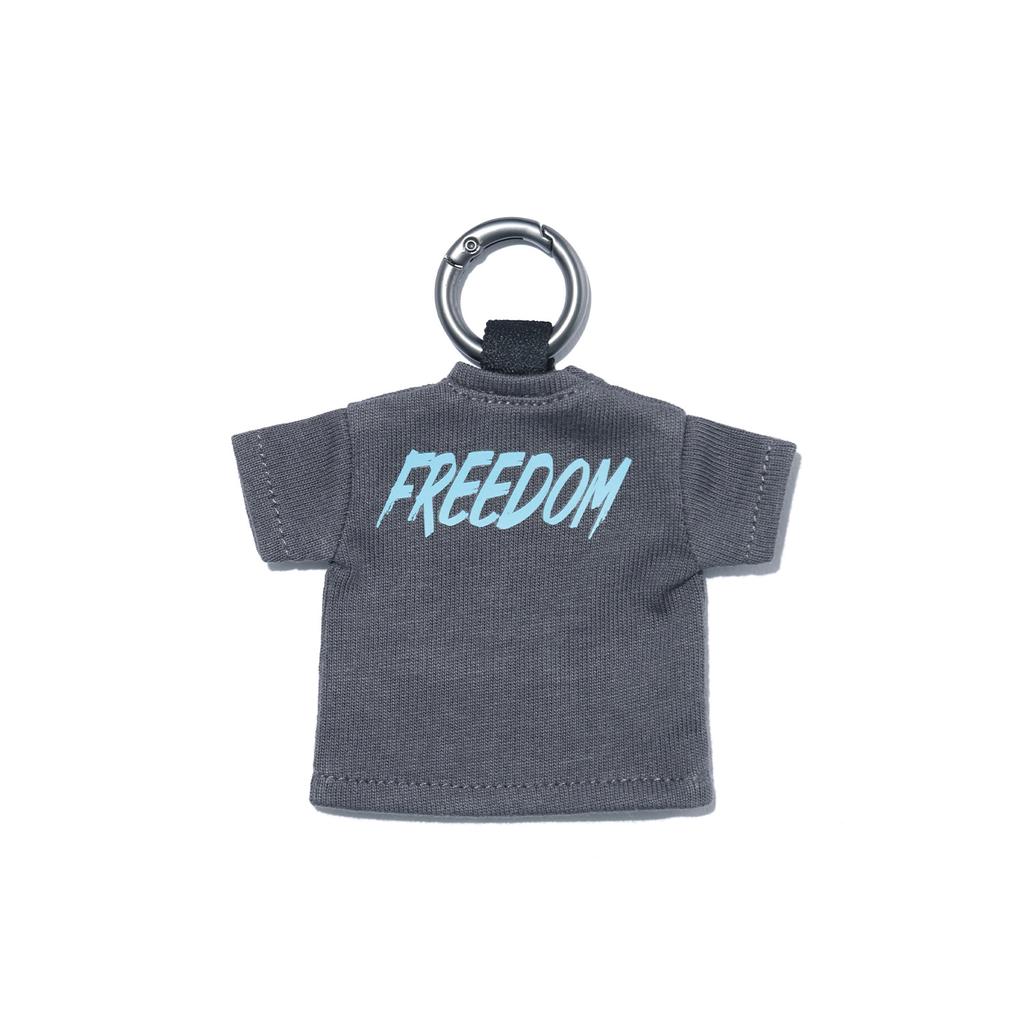 FREEDOM Mini Bag Print T-Shirt Keyring (Dark Gray/Blue)