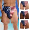 Mens Vacation Beachwear Funny Patriotic Men Shorts, American Stars And Stripes Swim Trunks, Quick Trunks Dry Drawstring Waist Board Shorts for Summer