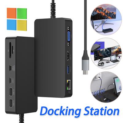 11 In 1 For Surface Pro Docking Station Triple Display (4K HDMI-Compatible +VGA) for Surface Pro 11/10/9/8/X/7 Hub Docking