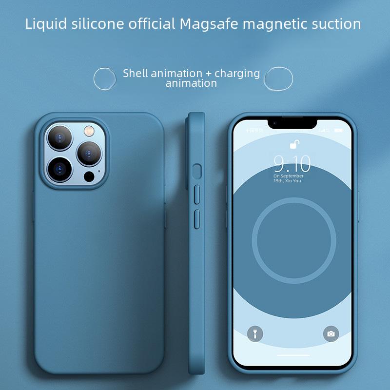 "iPhone 16 Magnetic Case for Apple 13 Pro - Official Magsafe Liquid Silicone Cover with Animation"