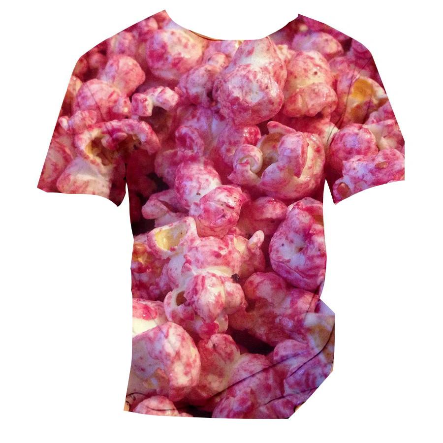 Kids 3D Popcorn Food Print Round Neck Short Sleeve T Shirt Oversized Outdoor Daily Casual Top
