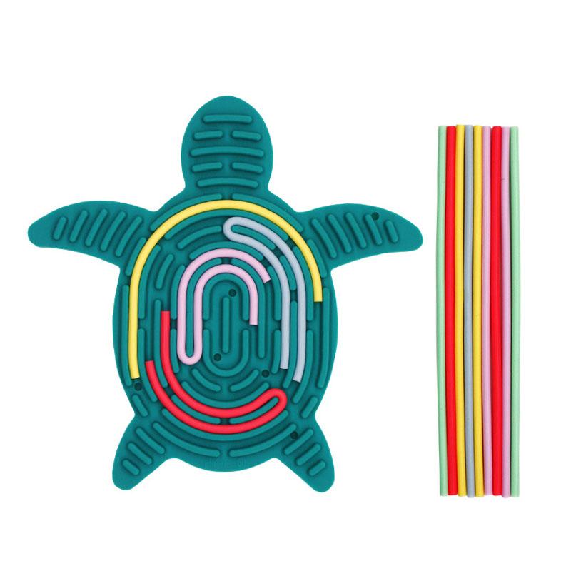 Sensory Activity Board for Kids Busy Board Relaxing Anxiety ADHD Autism Stress Relief Silicone Rod Travel Fidget Toys Party Gift