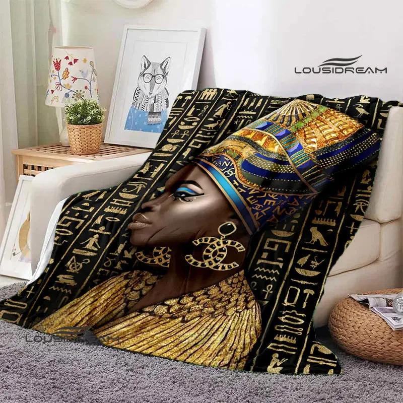 Egyptian Pictograph And Symbol Printing Blanket Fashion Warm Blankets Home Travel Soft And Comfortable Blanket Birthday Gift