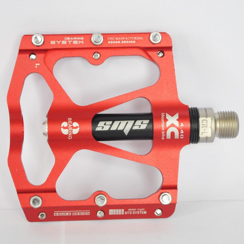 UPANBIKE Sada 2 pedálů na kolo Ultralehké Odolné Hliníková slitina 3 ložiska Ploché pedály pro MTB a BMX 9/16"