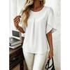 GMXIA Women's Fashion Short Sleeve O-Neck Summer Spring Casual Blouses & Shirts