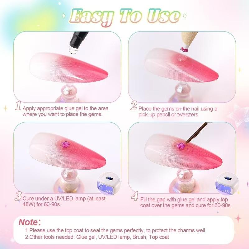 Shaped Diamond Nail Art Jewelry 12 Sets Crayon Tweezers Flash Nail Art Nail Ornament
