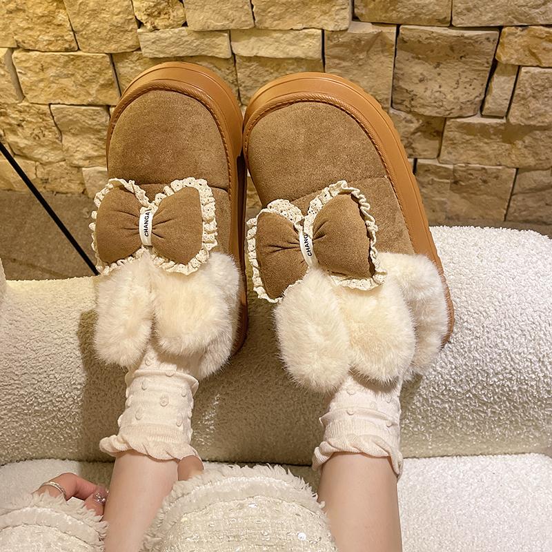 Fashion New Winter Snow Boots for Women with Interesting Design Flat-soled Fashion Set-foot Students' Furry Cotton Shoes
