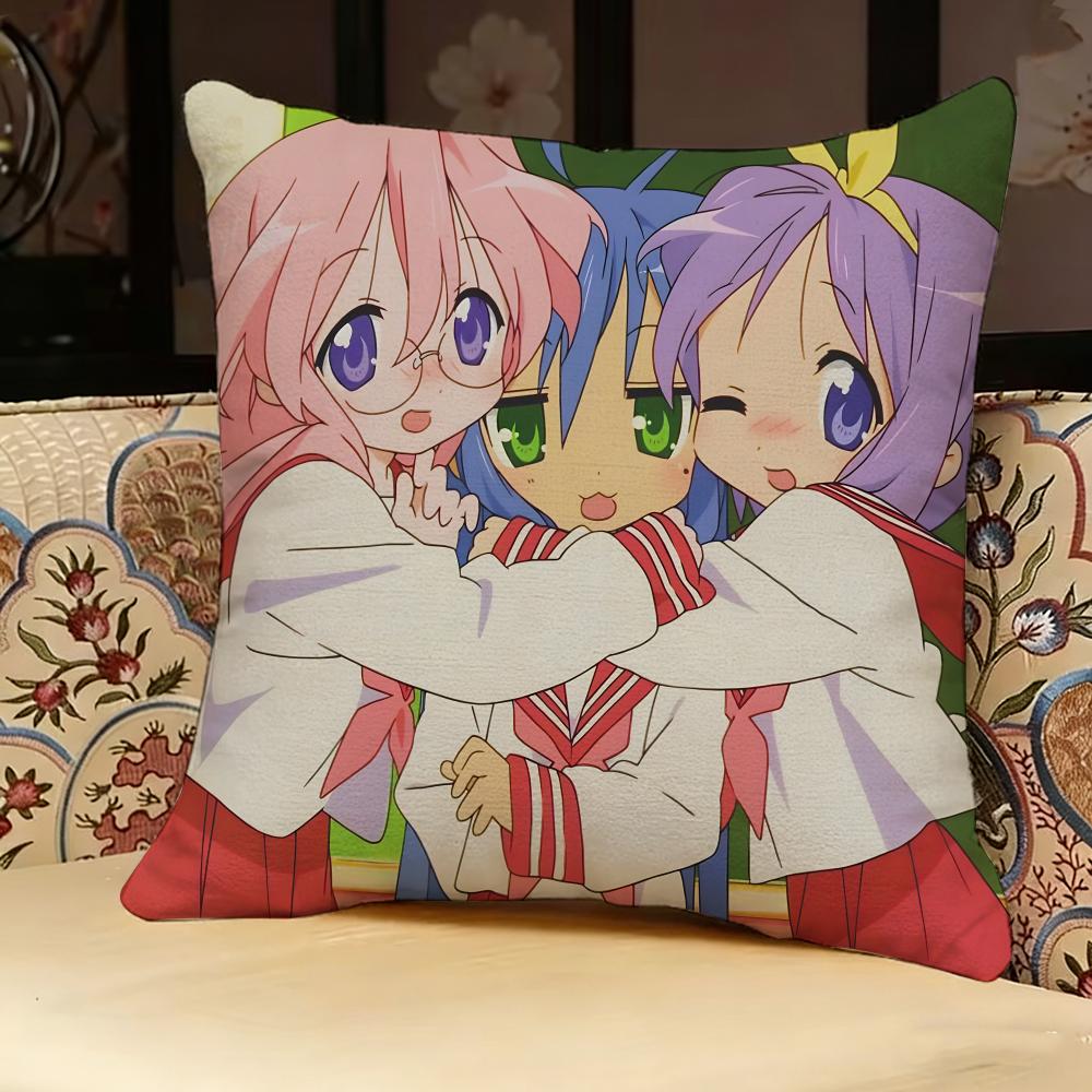 Lucky SStar ANIME Pillow Case Pillowcase Doublesided Printed Sofa Cushion Bedroom Headboard Pillow