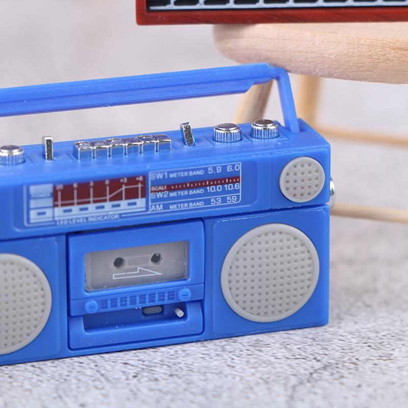 Dukkehus Mini Ornamenter Mini Nostalgisk Radioopptaker Modell Leker Dekorasjoner