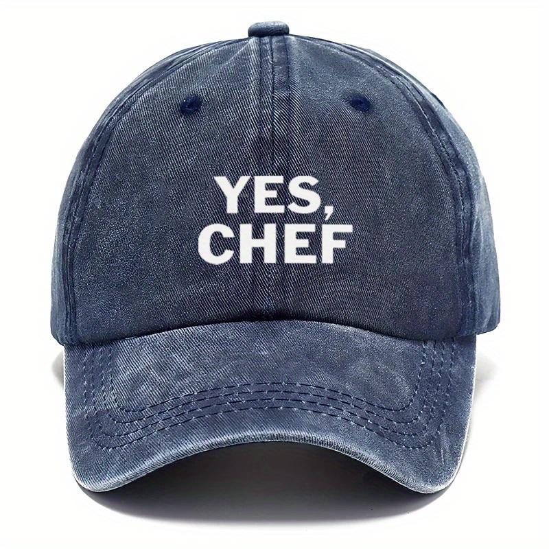 Vintage Baseball Cap YES CHEF Adjustable Baseball Cap  100 Rayon Vintage Washed Unisex Trucker Hat for Men  Women