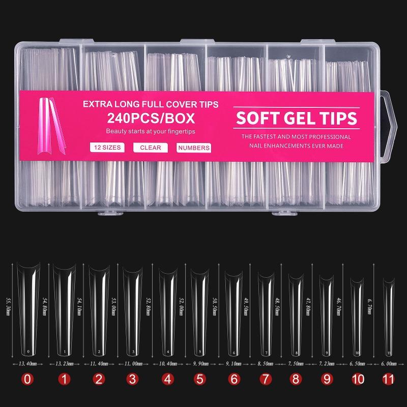 Kit di Punte per Unghie Full Cover in Gel Morbido per Estensioni Unghie Soak Off, Unghie Press-on